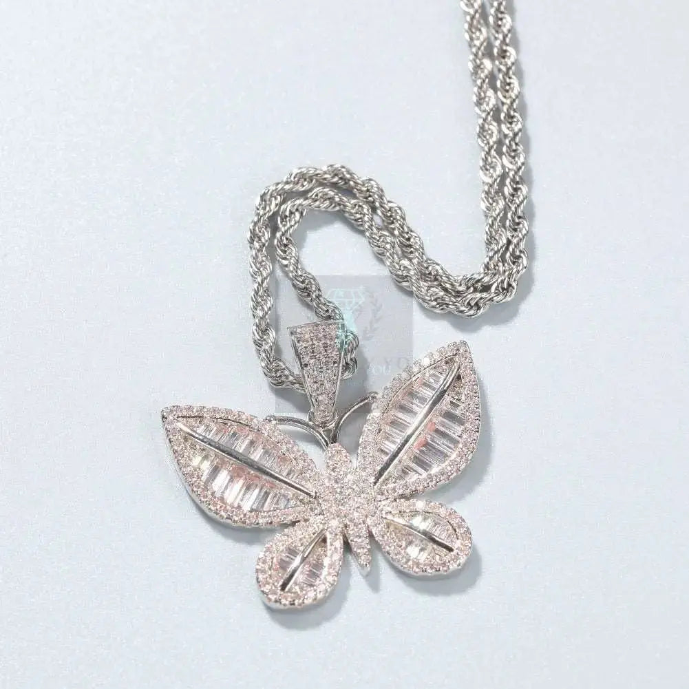 Baguette Butterfly Pendant and Necklace - Uniquely You Online