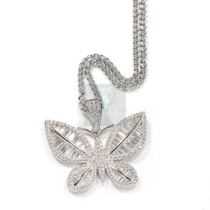 Baguette Butterfly Pendant and Necklace - Uniquely You Online