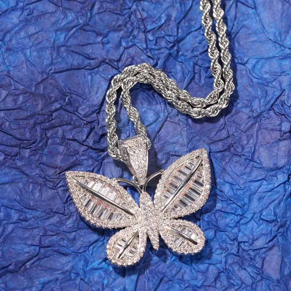 Baguette Butterfly Pendant and Necklace - Uniquely You Online