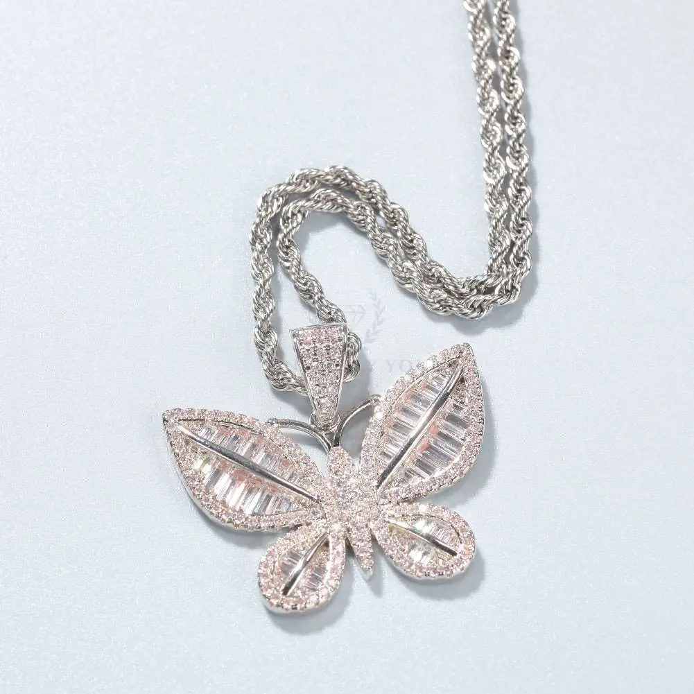 Baguette Butterfly Pendant and Necklace - Uniquely You Online