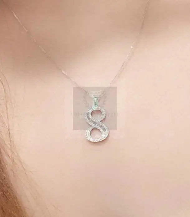 Baguette Diamonds Lucky Numbers Necklace - Uniquely You Online