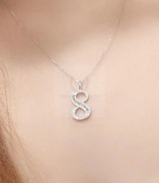 Baguette Diamonds Lucky Numbers Necklace - Uniquely You Online