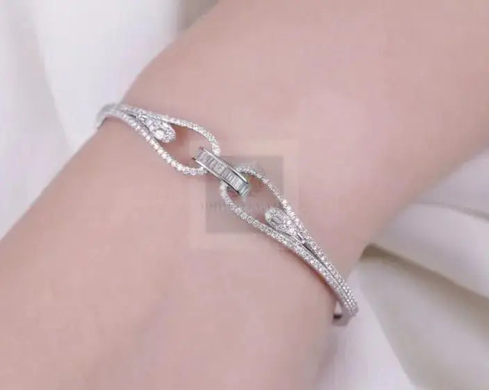 Baguette and Round Diamond Bangle - Uniquely You Online