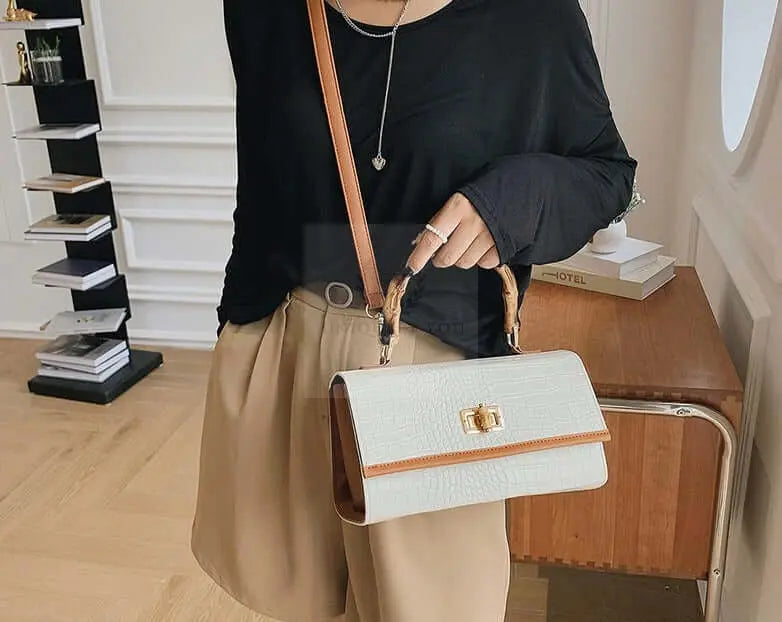 Bamboo Handle Handbag - Uniquely You Online