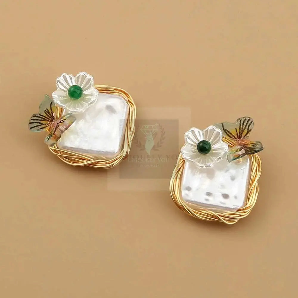 Baroque Pearl Butterfly Earrings - Uniquely You Online