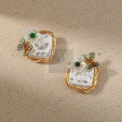 Baroque Pearl Butterfly Earrings - Uniquely You Online