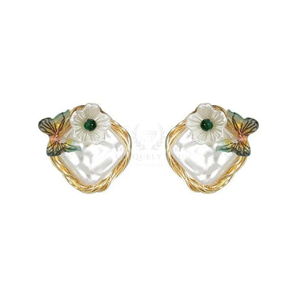 Baroque Pearl Butterfly Earrings