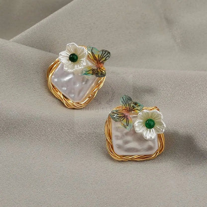 Baroque Pearl Butterfly Earrings