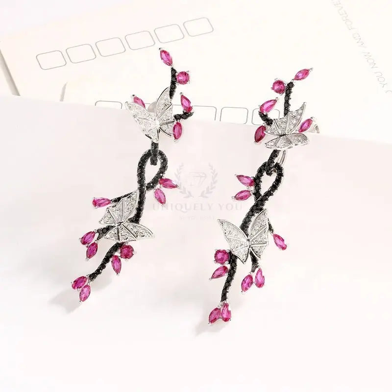 Black Spinel Butterfly Earrings - Uniquely You Online