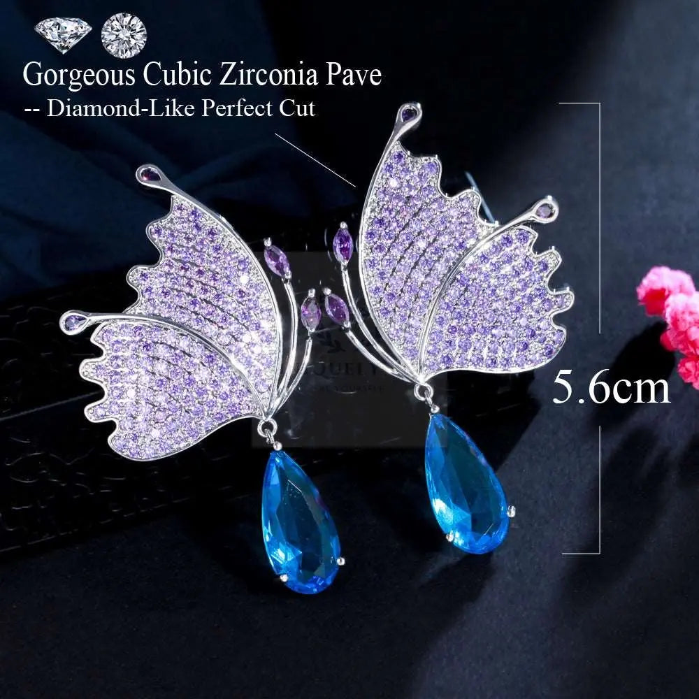 Purple/Blue Butterfly Wing Earrings - Uniquely You Online