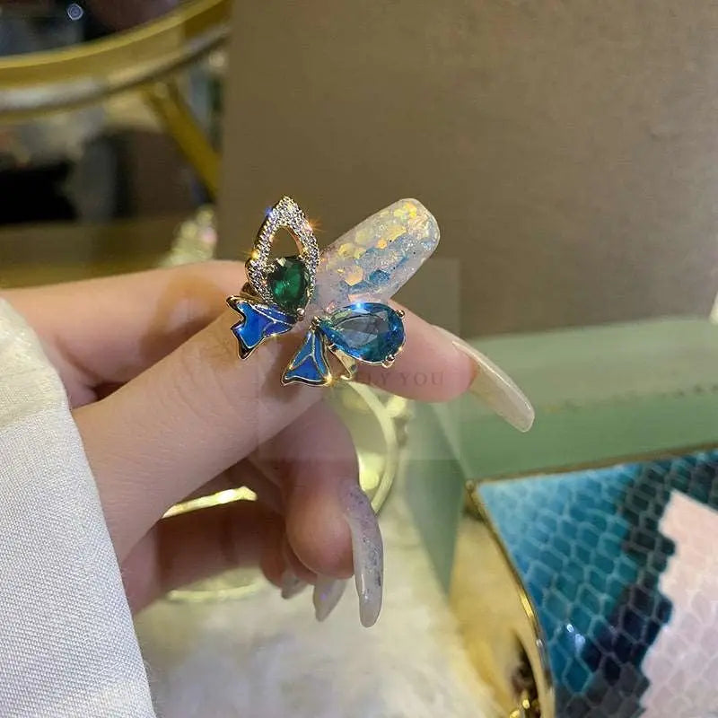 Blue Crystal Butterfly Ring - Uniquely You Online