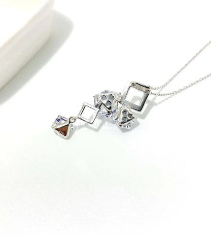 Blue Crystal Geometric Necklace - Uniquely You Online