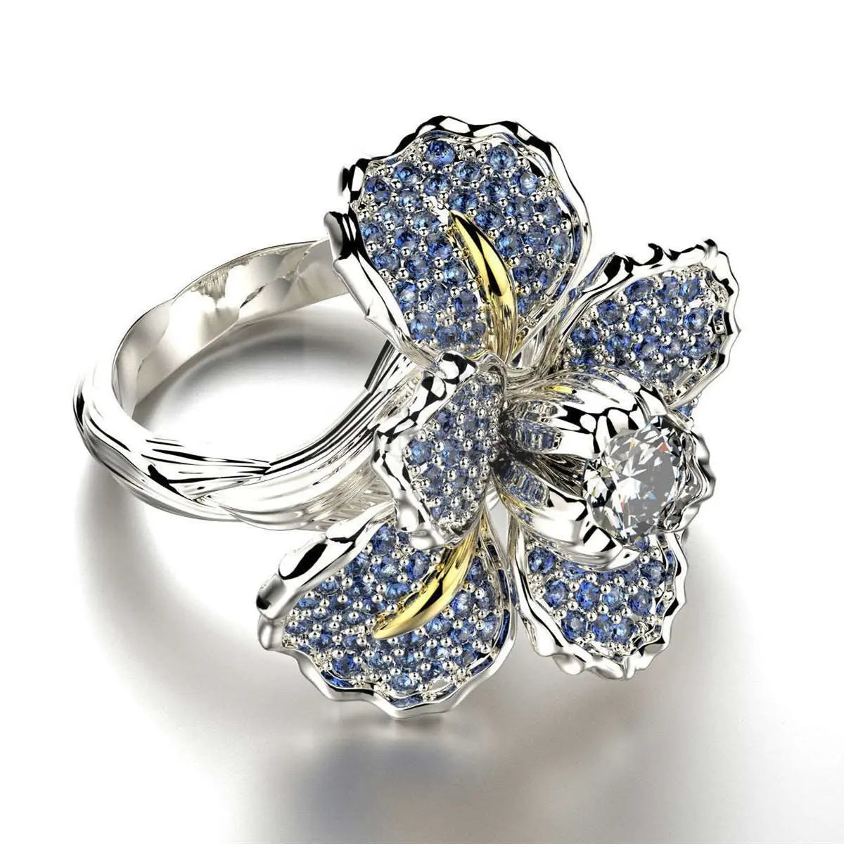 Blue Flower Woven Ring - Uniquely You Online