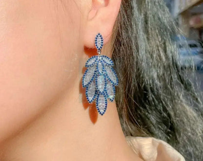 Blue Leaf Dangle Earrings - Uniquely You Online