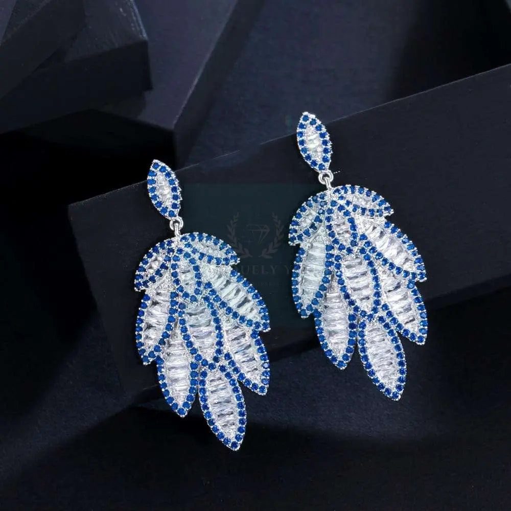 Blue Leaf Dangle Earrings - Uniquely You Online