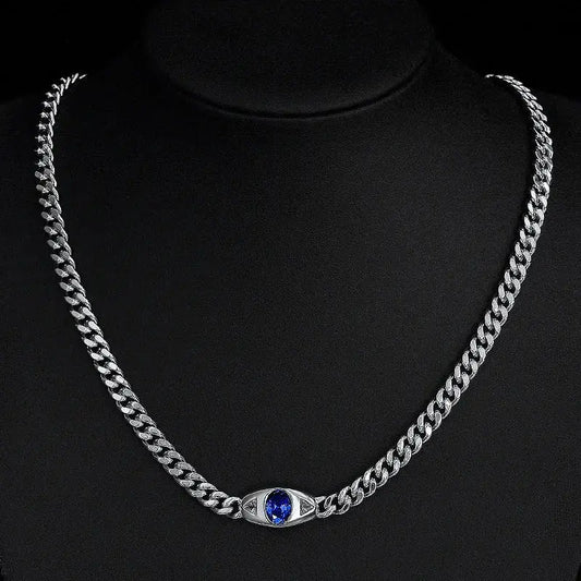 Blue Tanzanite Evil Eye Cuban Link Chain  Uniquely You Online