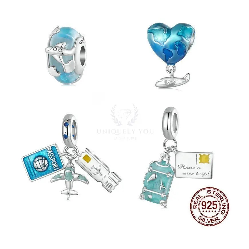 Blue Travel Enamel Charms - Uniquely You Online