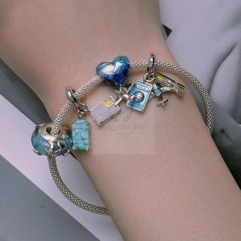 Blue Travel Enamel Charms - Uniquely You Online