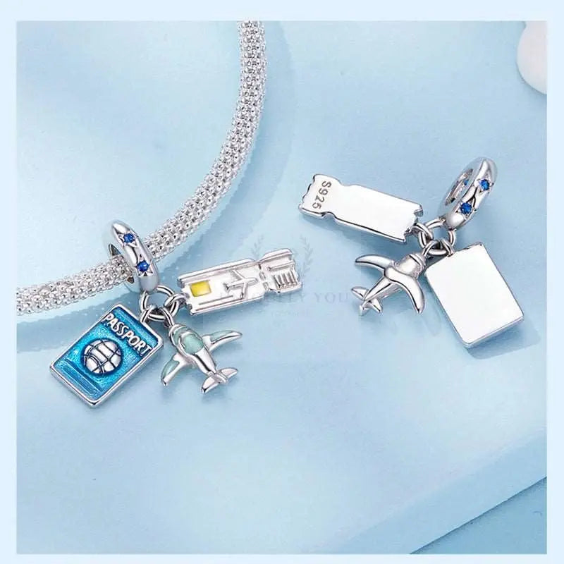 Blue Travel Enamel Charms - Uniquely You Online