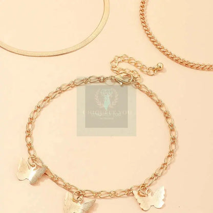 Bohemian Butterfly Chain Anklet Set - Uniquely You Online