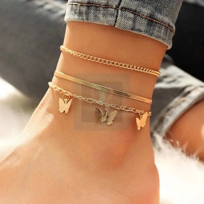 Bohemian Butterfly Chain Anklet Set - Uniquely You Online