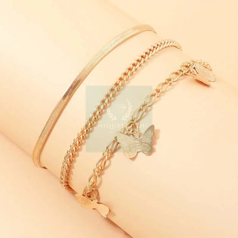 Bohemian Butterfly Chain Anklet Set - Uniquely You Online