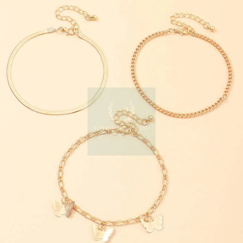 Bohemian Butterfly Chain Anklet Set - Uniquely You Online