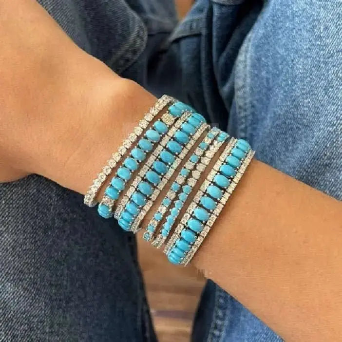 Bohemian Lucky Turquoise Tennis Bracelet - Uniquely You Online