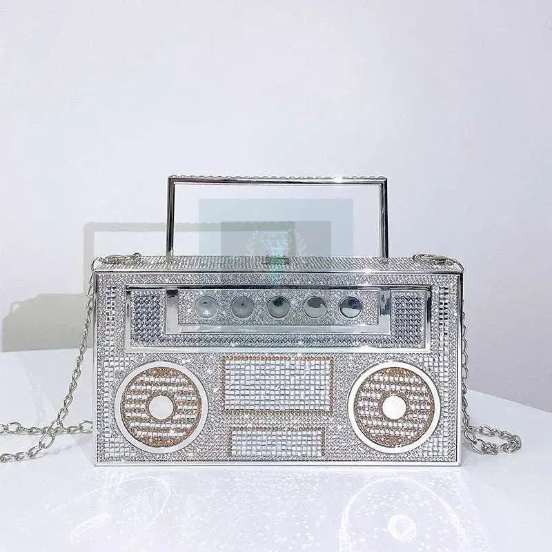 Boombox Rhinestone Clutch - Uniquely You Online