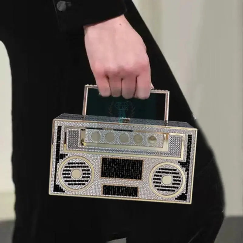 Boombox Rhinestone Clutch - Uniquely You Online