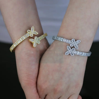 Butterfly Baguette Ring and Bracelet - Uniquely You Online