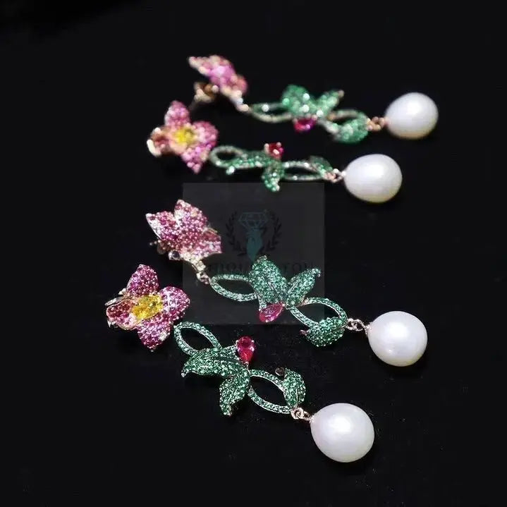 Butterfly Flower Pearl Earrings - Uniquely You Online