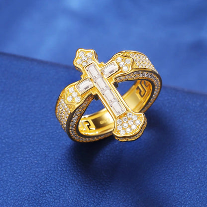 CZ Baguette Cross Ring