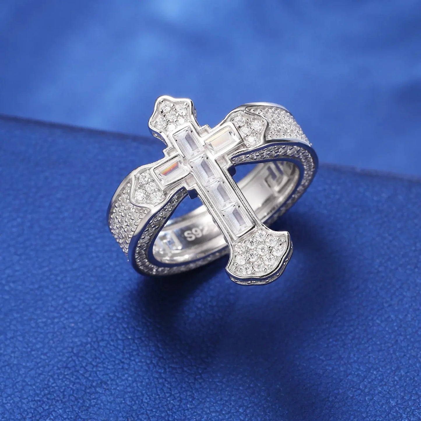 CZ Baguette Cross Ring