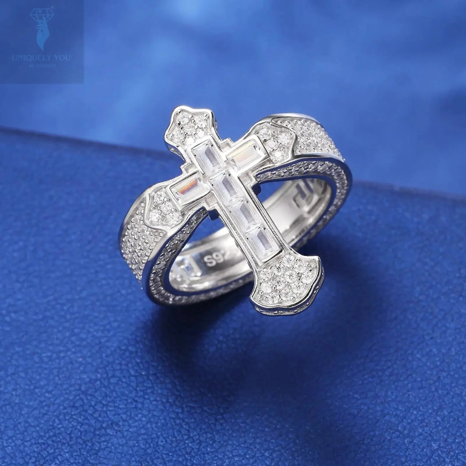 CZ Baguette Cross Ring - Uniquely You Online