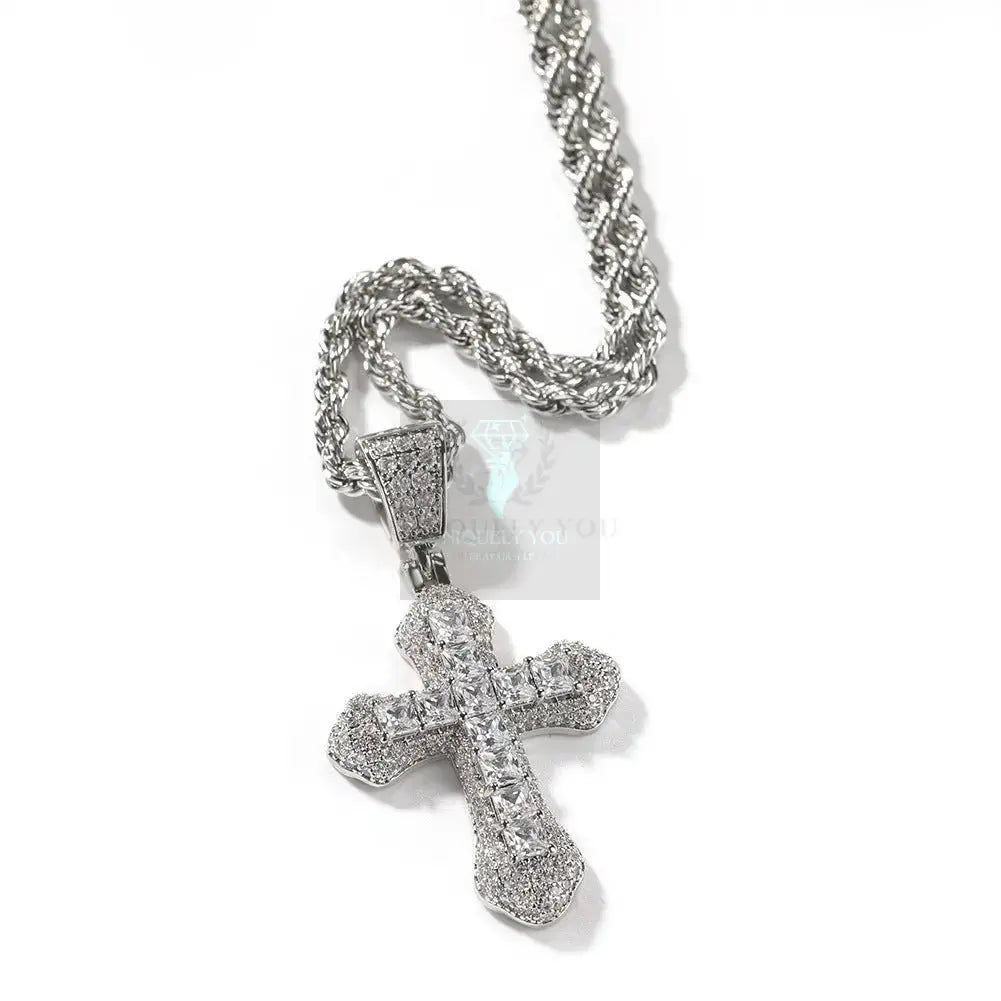 CZ Colored Cross Pendant with Chain - Uniquely You Online