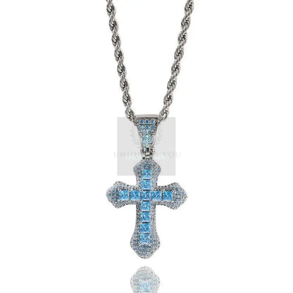 CZ Colored Cross Pendant with Chain - Uniquely You Online