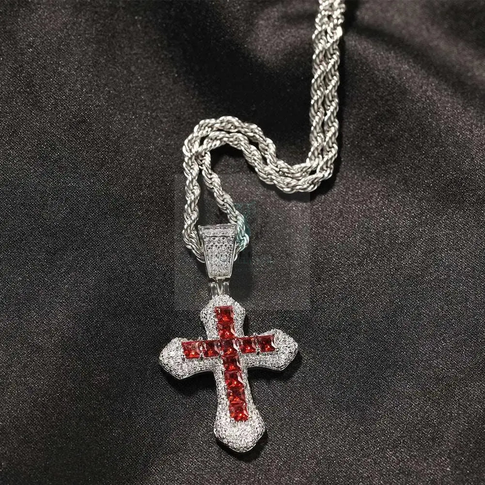 CZ Colored Cross Pendant with Chain - Uniquely You Online