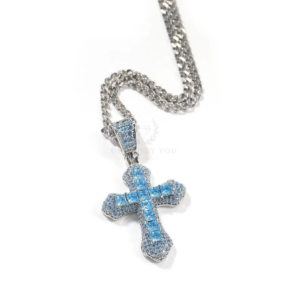 CZ Colored Cross Pendant with Chain - Uniquely You Online