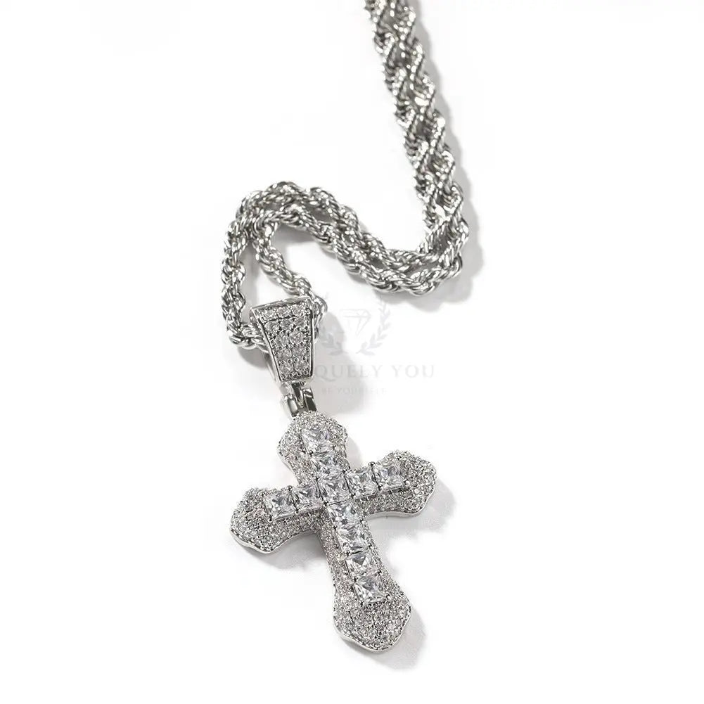 CZ Colored Cross Pendant with Chain - Uniquely You Online