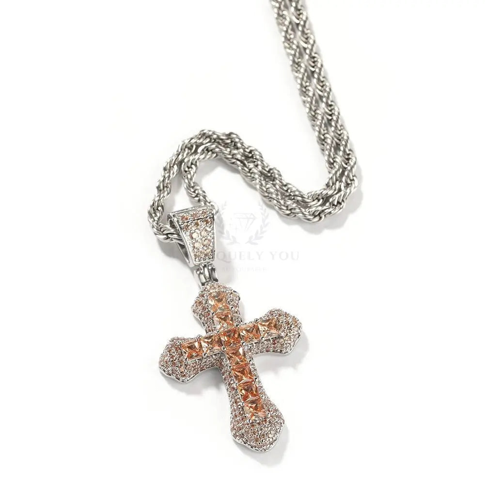 CZ Colored Cross Pendant with Chain - Uniquely You Online