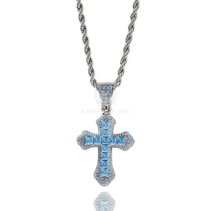 CZ Colored Cross Pendant with Chain - Uniquely You Online