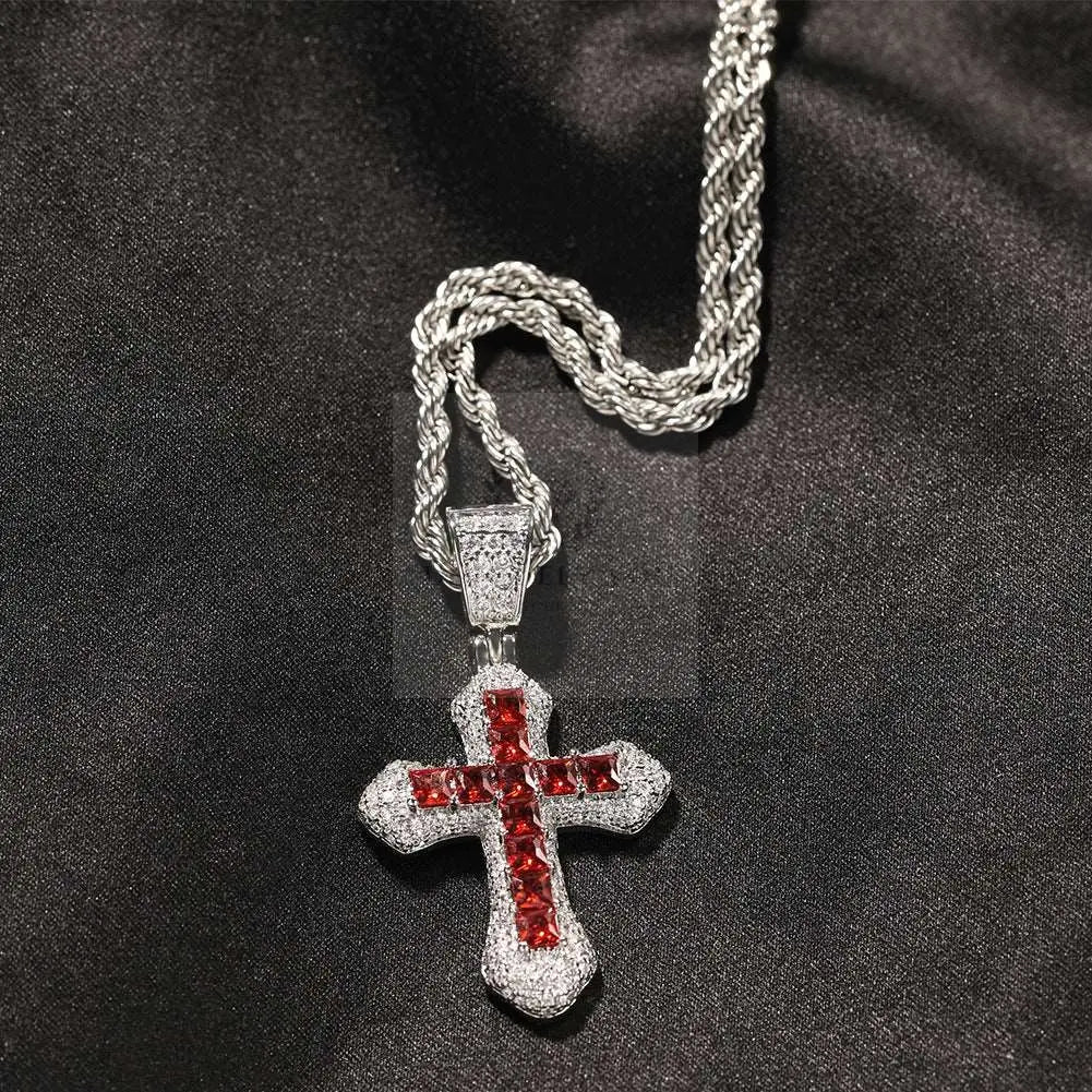 CZ Colored Cross Pendant with Chain - Uniquely You Online