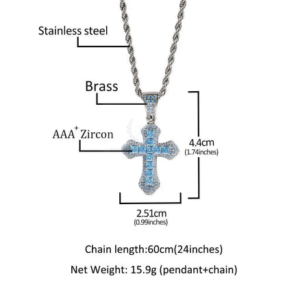 CZ Colored Cross Pendant with Chain - Uniquely You Online