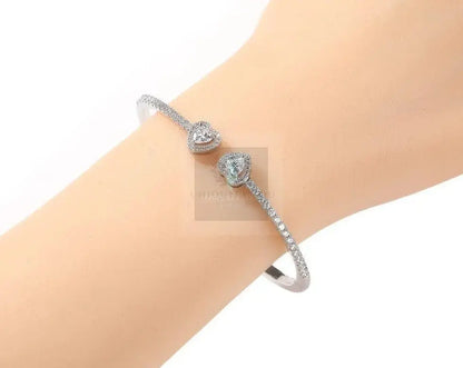 CZ Double Heart Bangle - Uniquely You Online