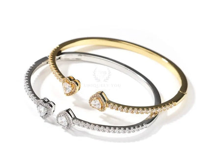 CZ Double Heart Bangle - Uniquely You Online