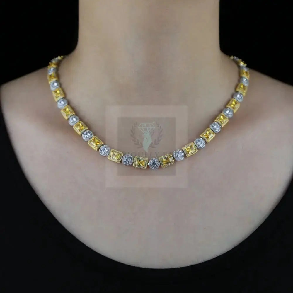 CZ Geometric Cluster Tennis Necklace - Uniquely You Online