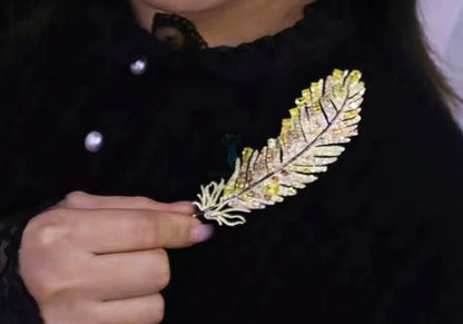 CZ Pink/Yellow Feather Brooch  Uniquely You Online 