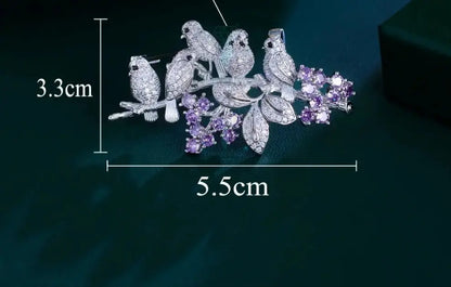 CZ Purple Flock Brooch  Uniquely You Online 