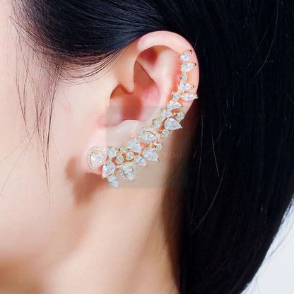 CZ Rainbow Ear Climber Cuff and Stud - Uniquely You Online